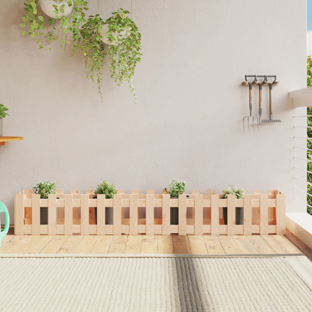 Pat înălțat grădină design gard 200x30x30 cm lemn de pin tratat - Lando