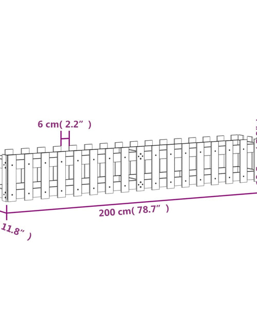 Загрузите изображение в средство просмотра галереи, Pat înălțat grădină design gard 200x30x30 cm lemn impregnat pin - Lando
