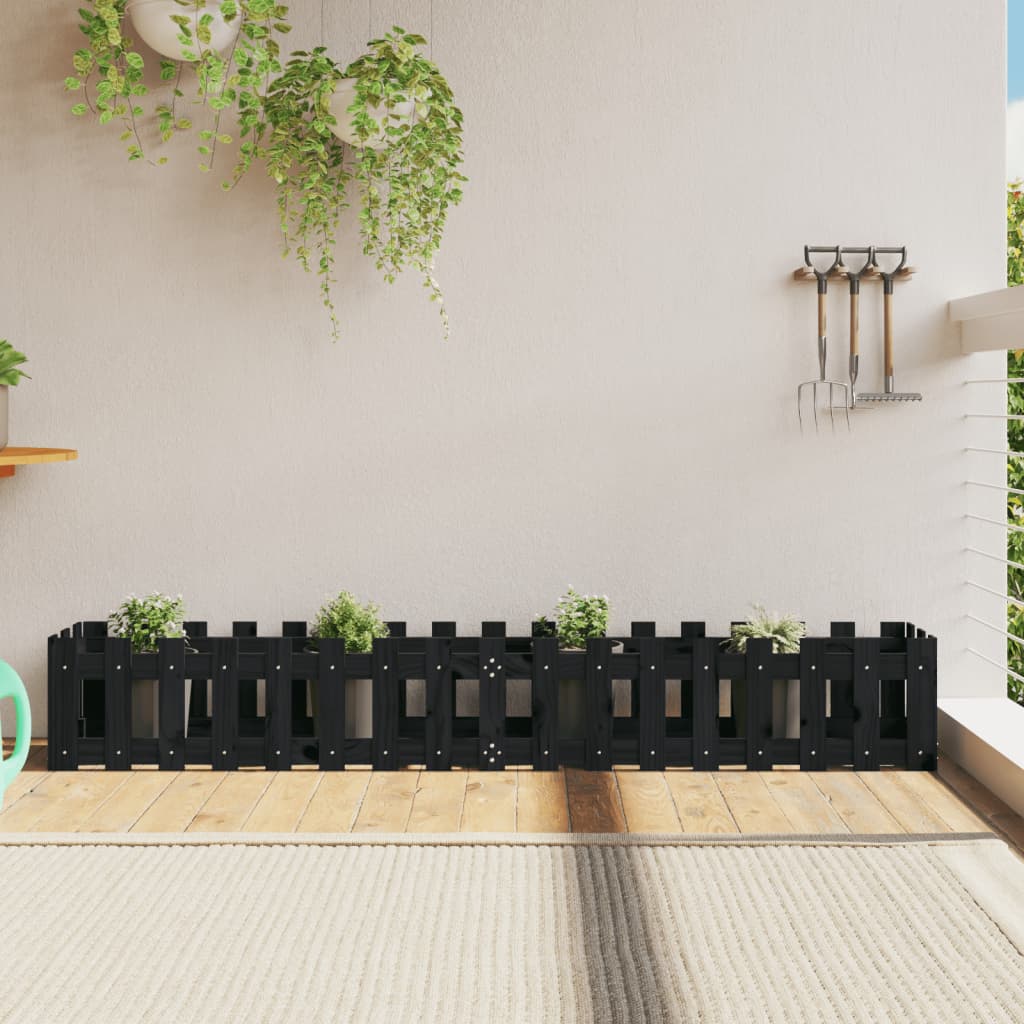 Pat înălțat grădină design gard 200x30x30 cm lemn impregnat pin - Lando