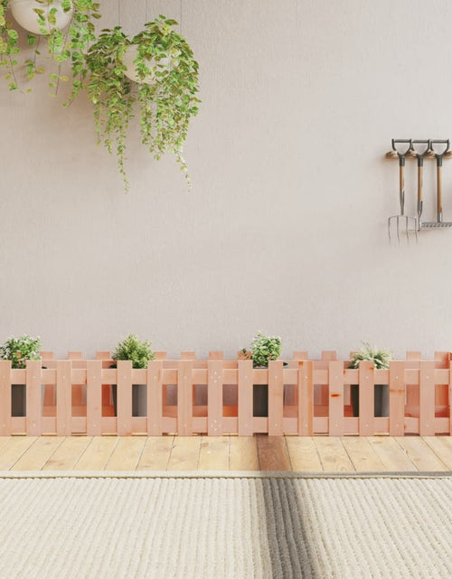 Încărcați imaginea în vizualizatorul Galerie, Pat înălțat grădină cu design gard 200x30x30 cm lemn douglas - Lando
