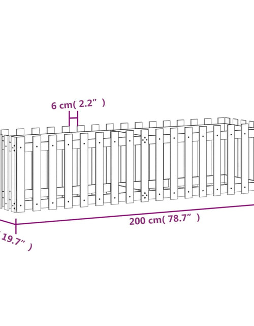 Încărcați imaginea în vizualizatorul Galerie, Pat înălțat grădină design gard 200x50x50 cm lemn impregnat pin - Lando
