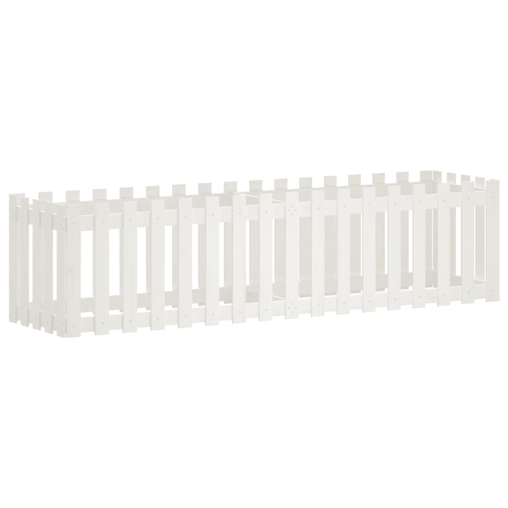 Pat înălțat grădină design gard alb 200x50x50cm lemn pin tratat - Lando