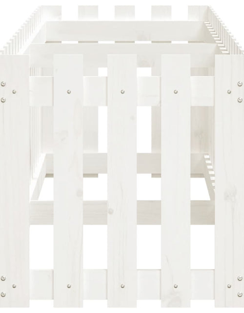 Загрузите изображение в средство просмотра галереи, Pat înălțat grădină design gard alb 200x50x50cm lemn pin tratat - Lando
