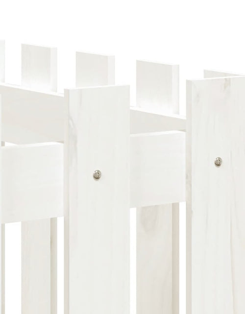 Încărcați imaginea în vizualizatorul Galerie, Pat înălțat grădină design gard alb 200x50x50cm lemn pin tratat - Lando
