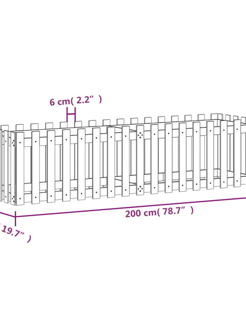 Încărcați imaginea în vizualizatorul Galerie, Pat înălțat grădină design gard alb 200x50x50cm lemn pin tratat - Lando
