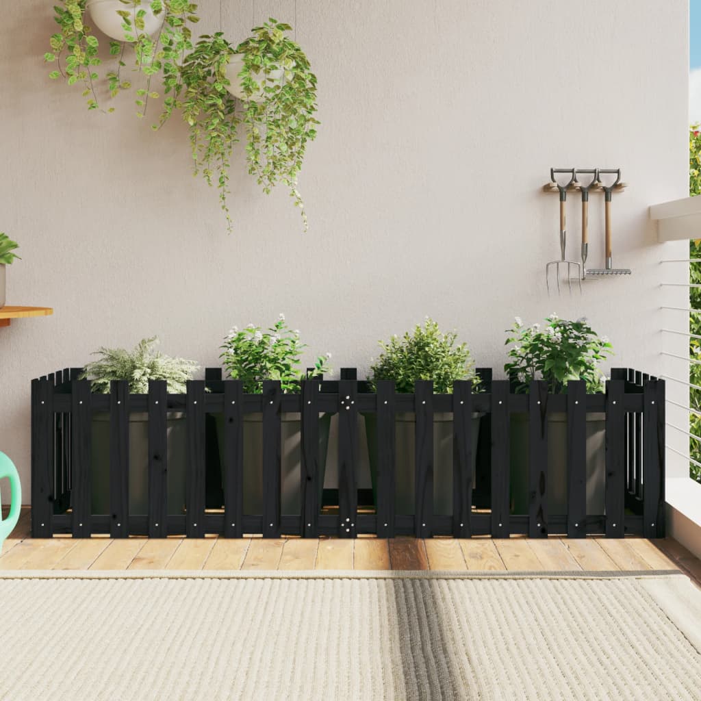 Pat înălțat grădină design gard 200x50x50 cm lemn impregnat pin - Lando