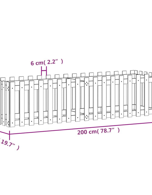 Загрузите изображение в средство просмотра галереи, Pat înălțat grădină cu design gard 200x50x50 cm lemn douglas - Lando
