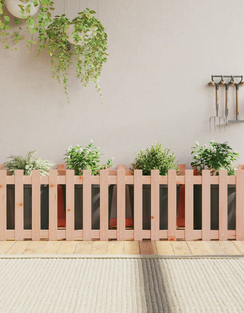 Încărcați imaginea în vizualizatorul Galerie, Pat înălțat grădină cu design gard 200x50x50 cm lemn douglas - Lando
