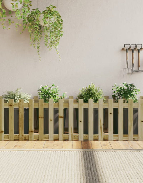 Încărcați imaginea în vizualizatorul Galerie, Pat înălțat grădină design gard 200x50x50 cm lemn impregnat pin - Lando
