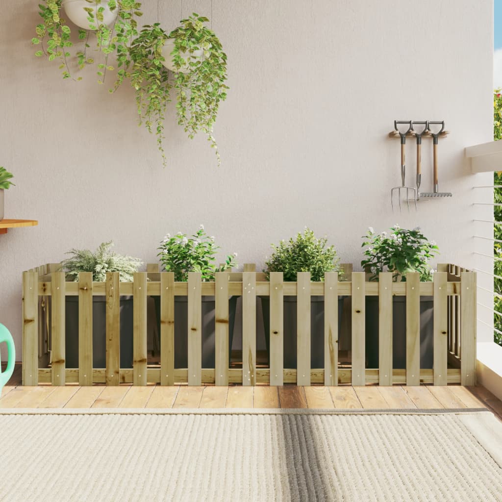 Pat înălțat grădină design gard 200x50x50 cm lemn impregnat pin - Lando