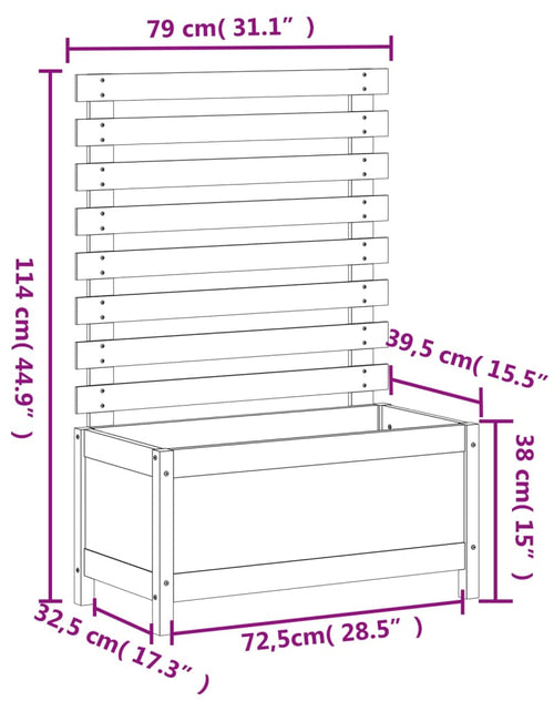 Încărcați imaginea în vizualizatorul Galerie, Jardinieră de grădină cu raft alb 79x39,5x114 cm lemn masiv pin - Lando
