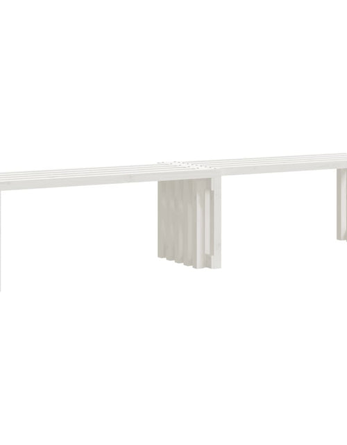 Încărcați imaginea în vizualizatorul Galerie, Bancă grădină extensibilă alb, 212,5x40,5x45 cm, lemn masiv pin - Lando
