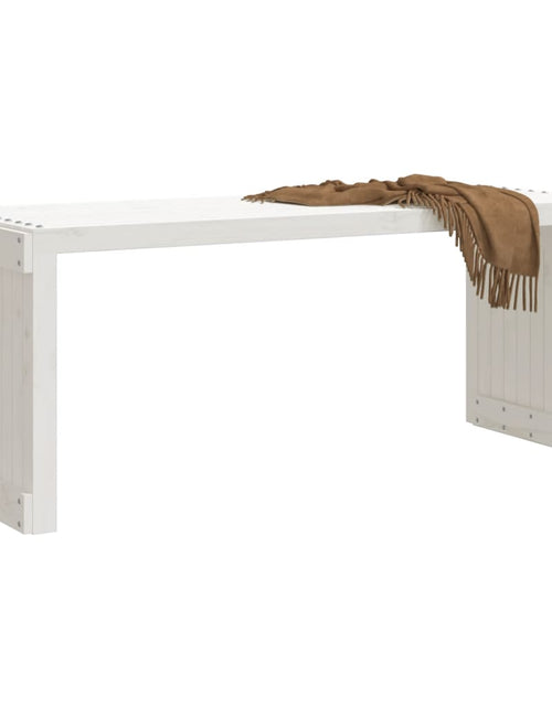 Încărcați imaginea în vizualizatorul Galerie, Bancă grădină extensibilă alb, 212,5x40,5x45 cm, lemn masiv pin - Lando
