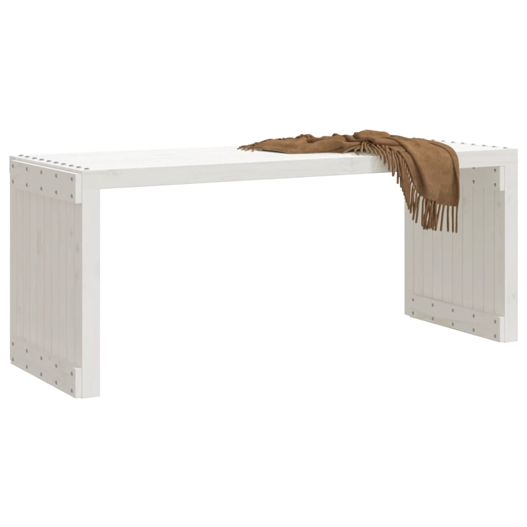 Bancă grădină extensibilă alb, 212,5x40,5x45 cm, lemn masiv pin - Lando