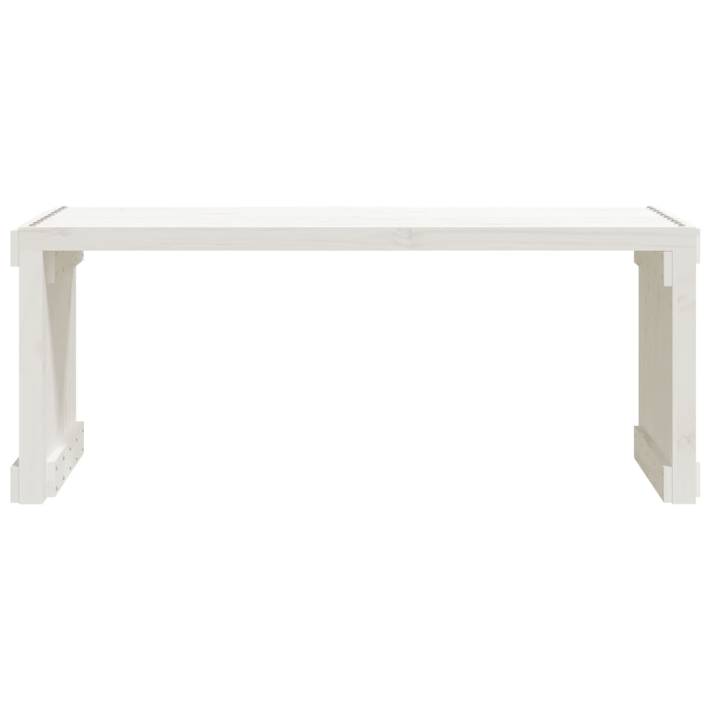 Bancă grădină extensibilă alb, 212,5x40,5x45 cm, lemn masiv pin - Lando