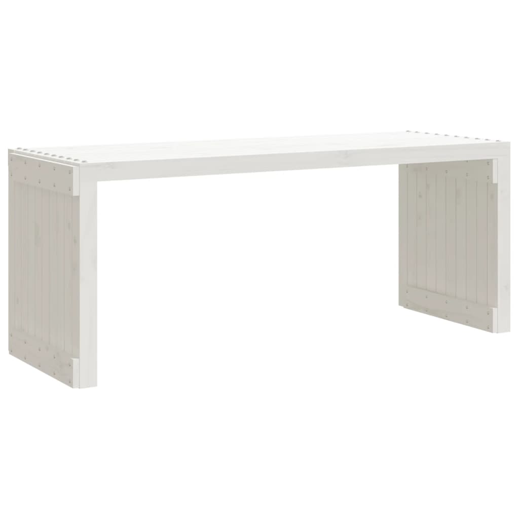 Bancă grădină extensibilă alb, 212,5x40,5x45 cm, lemn masiv pin - Lando
