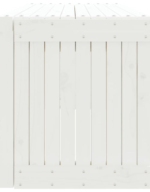Încărcați imaginea în vizualizatorul Galerie, Bancă grădină extensibilă alb, 212,5x40,5x45 cm, lemn masiv pin - Lando
