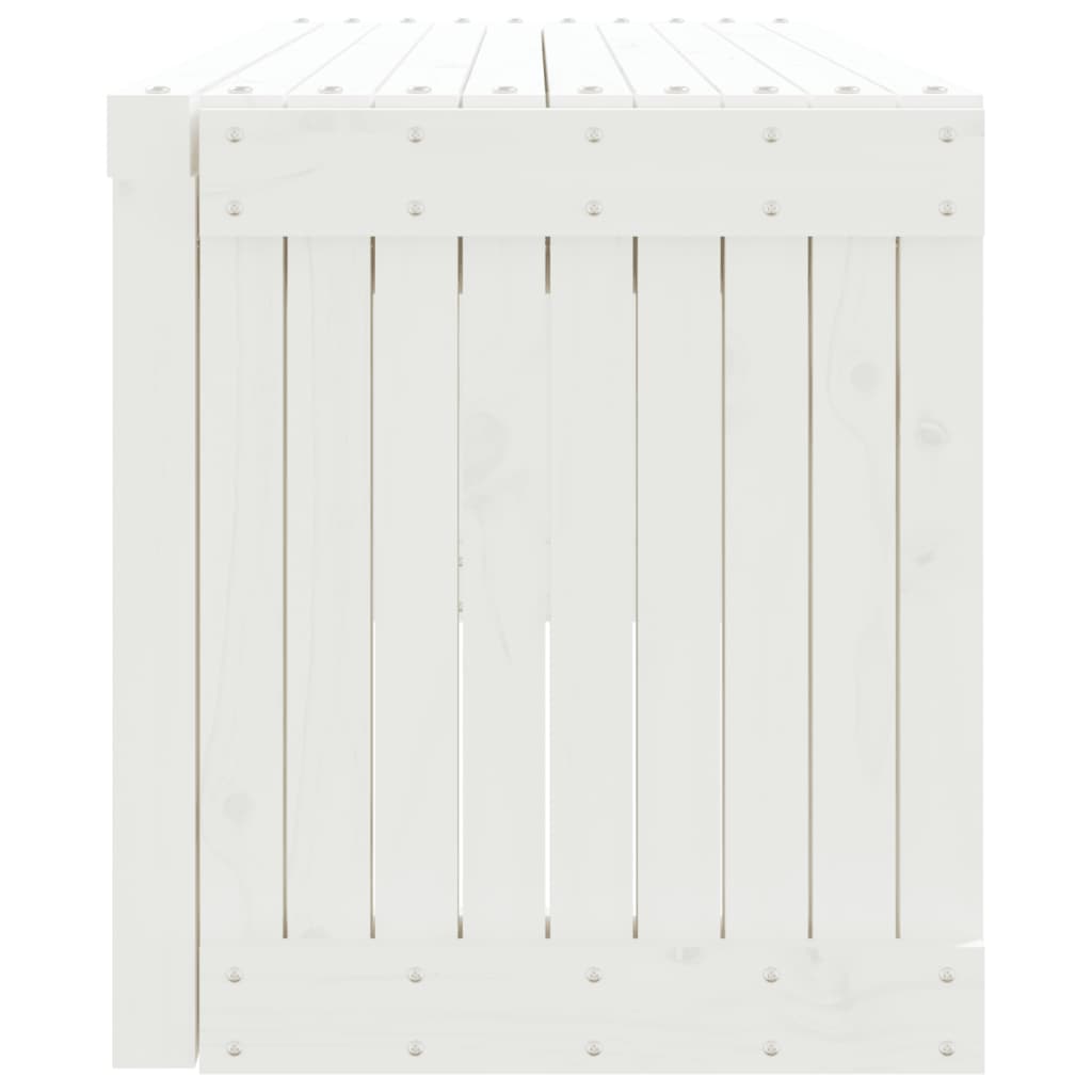 Bancă grădină extensibilă alb, 212,5x40,5x45 cm, lemn masiv pin - Lando