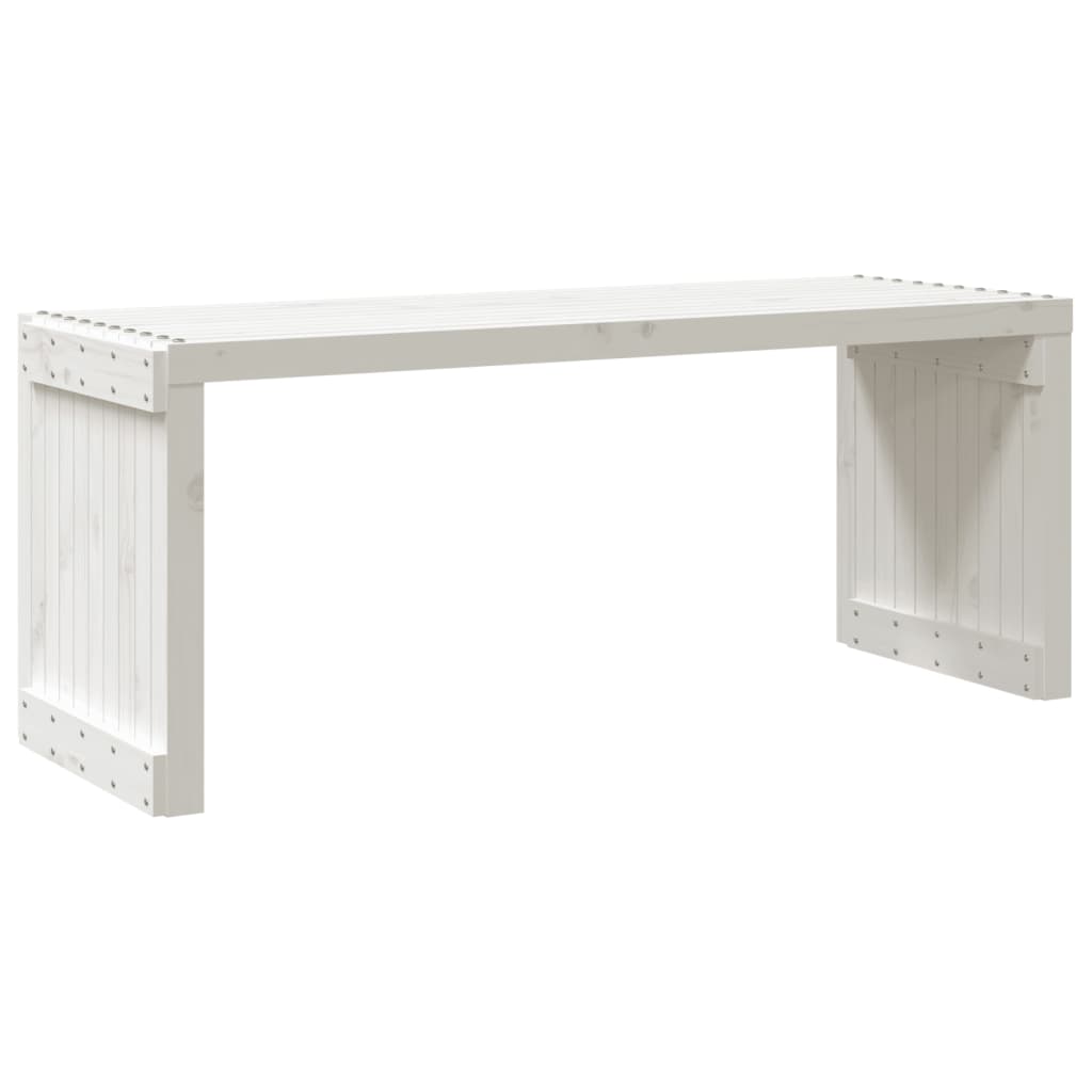 Bancă grădină extensibilă alb, 212,5x40,5x45 cm, lemn masiv pin - Lando