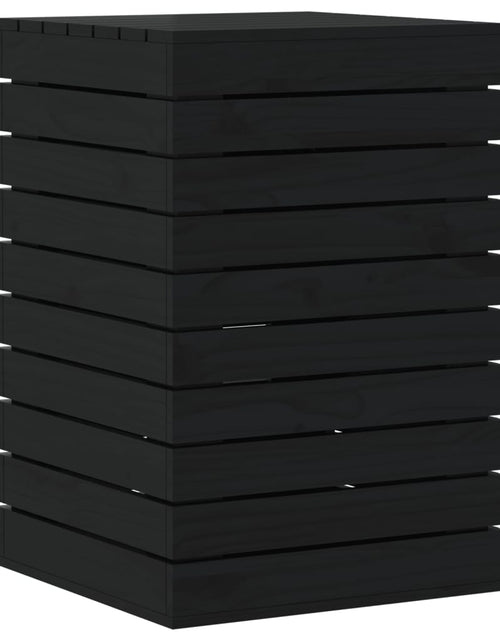 Загрузите изображение в средство просмотра галереи, Coș de rufe, negru, 44x44x66 cm, lemn masiv de pin - Lando
