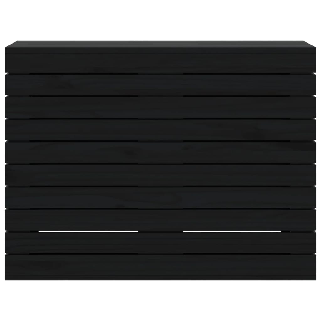 Coș de rufe, negru, 88,5x44x66 cm, lemn masiv de pin - Lando