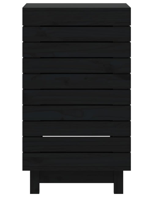 Încărcați imaginea în vizualizatorul Galerie, Coș de rufe, negru, 44x44x76 cm, lemn masiv de pin - Lando
