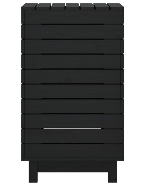 Încărcați imaginea în vizualizatorul Galerie, Coș de rufe, negru, 44x44x76 cm, lemn masiv de pin - Lando
