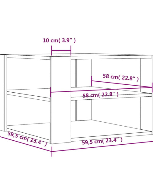 Încărcați imaginea în vizualizatorul Galerie, Măsuță de cafea, stejar fumuriu, 59,5x59,5x40cm, lemn prelucrat - Lando
