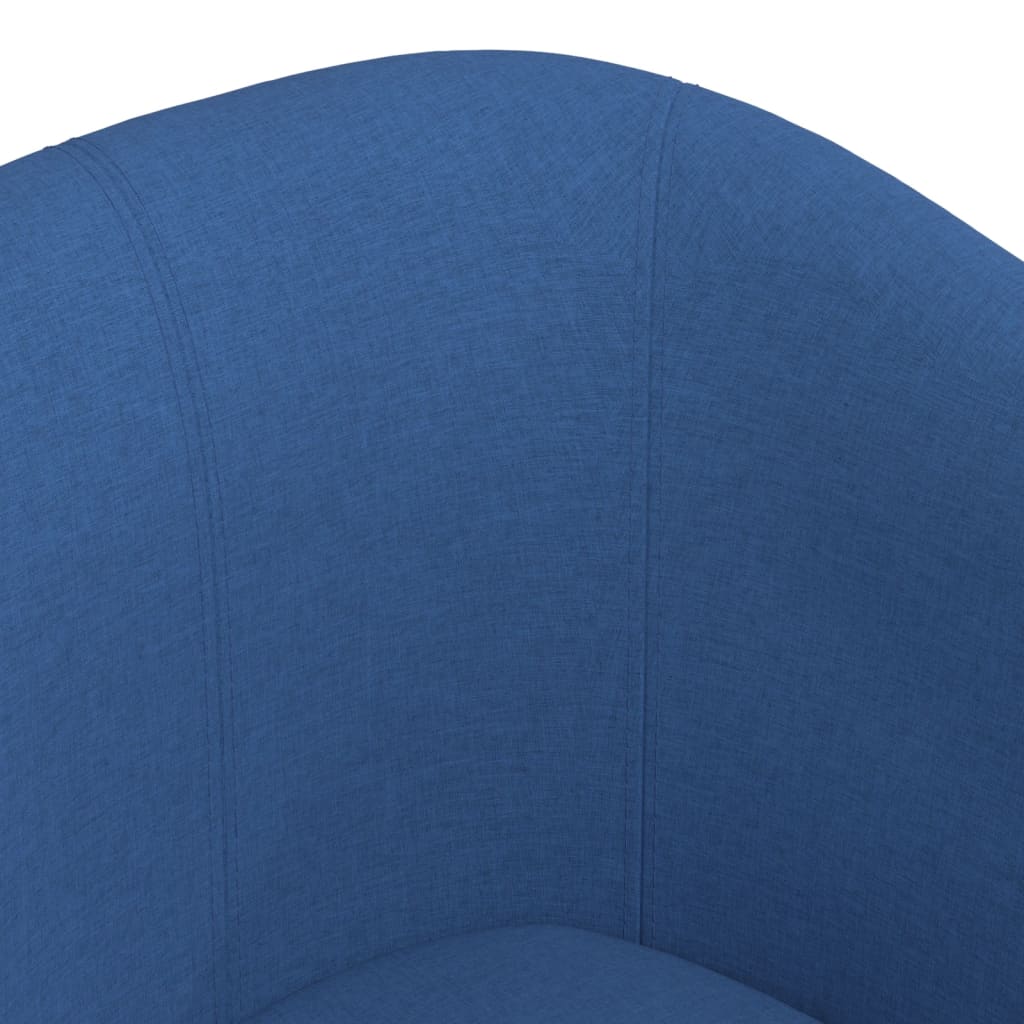 Fotoliu tip cuvă cu taburet, albastru, material textil - Lando