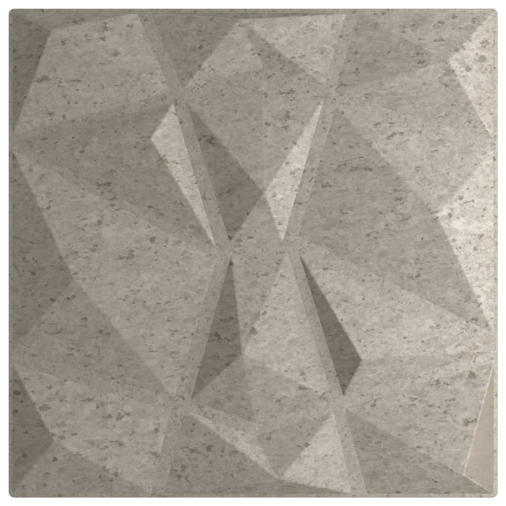 Panouri de perete 24 buc. beton gri 50x50 cm EPS 6 m² diamant - Lando