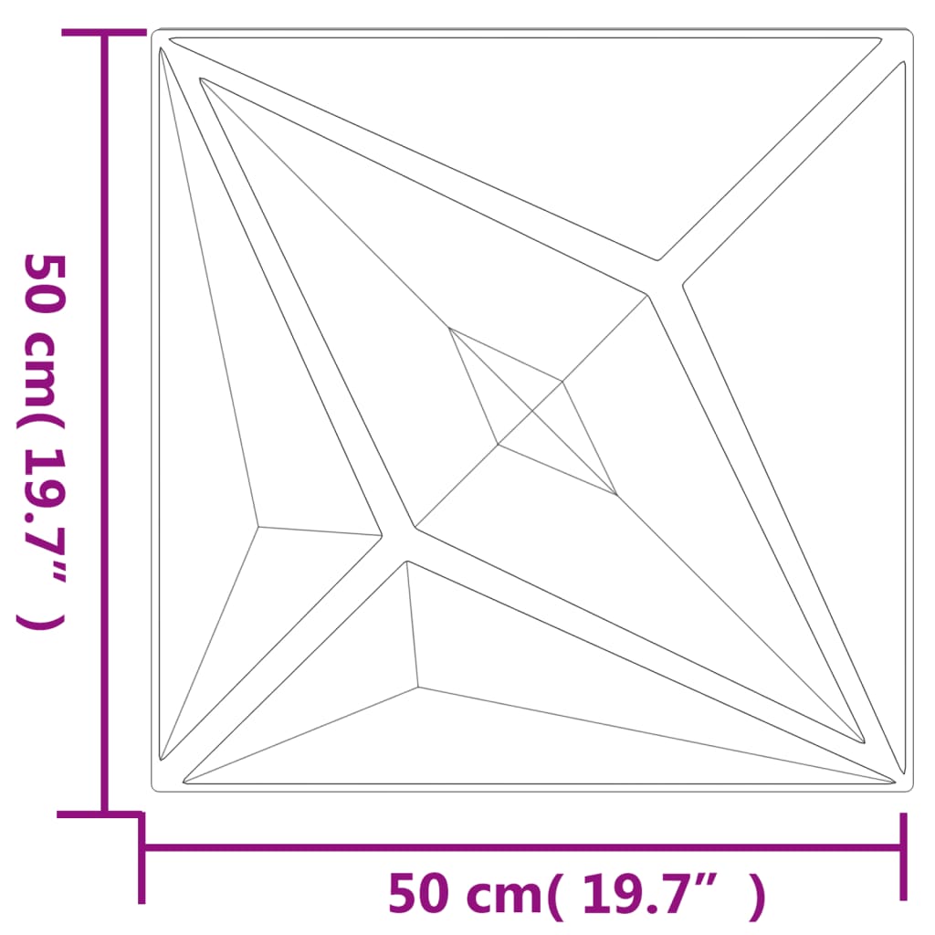 Panouri de perete 24 buc. alb 50x50 cm EPS 6 m² stea Lando - Lando