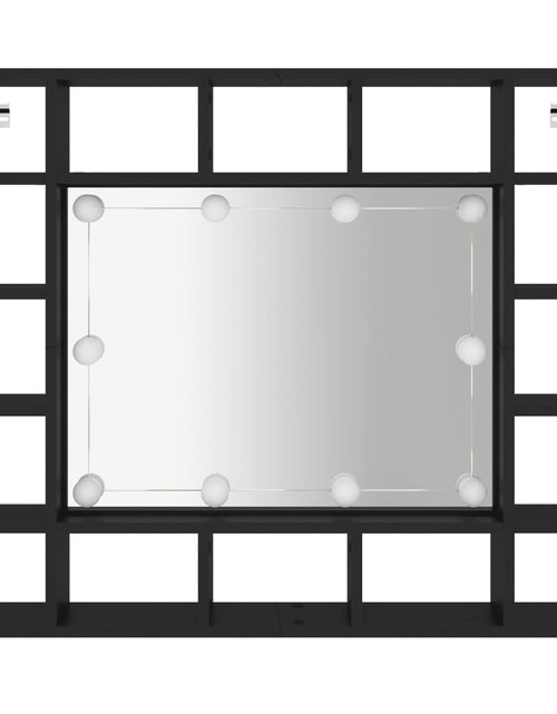 Încărcați imaginea în vizualizatorul Galerie, Dulap cu oglindă cu LED, negru, 91x15x76,5 cm - Lando
