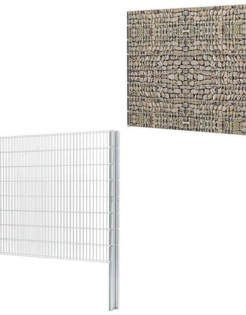 Încărcați imaginea în vizualizatorul Galerie, Stâlpi de gard de grădină 40 buc. argintiu 220 cm oțel Lando - Lando

