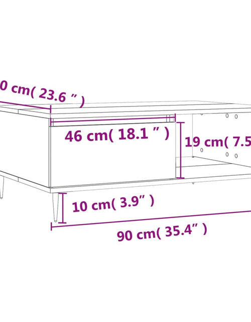 Загрузите изображение в средство просмотра галереи, Masă de cafea, gri sonoma, 90x60x35 cm, lemn compozit Lando - Lando
