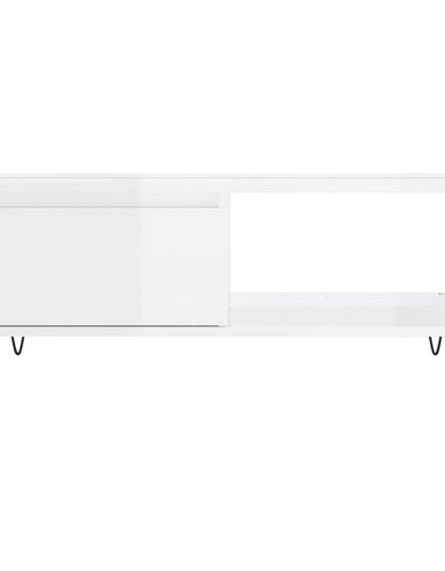 Загрузите изображение в средство просмотра галереи, Masă de cafea, alb extralucios, 90x60x35 cm, lemn compozit Lando - Lando
