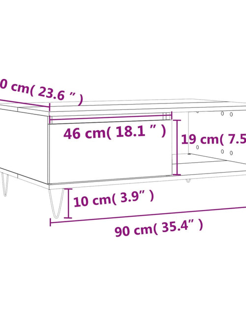 Încărcați imaginea în vizualizatorul Galerie, Masă de cafea, gri sonoma, 90x60x35 cm, lemn compozit Lando - Lando
