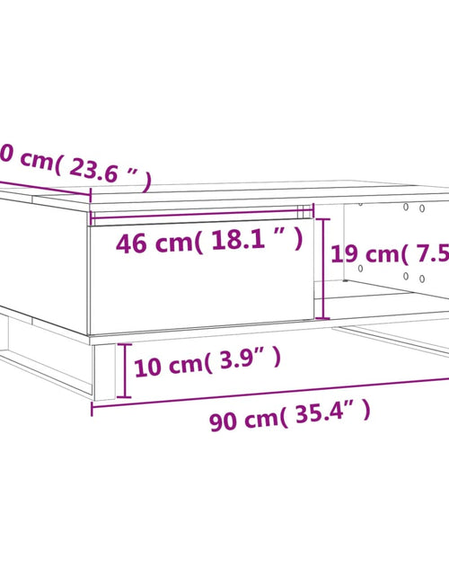Загрузите изображение в средство просмотра галереи, Masă de cafea, stejar fumuriu, 90x60x35 cm, lemn compozit Lando - Lando
