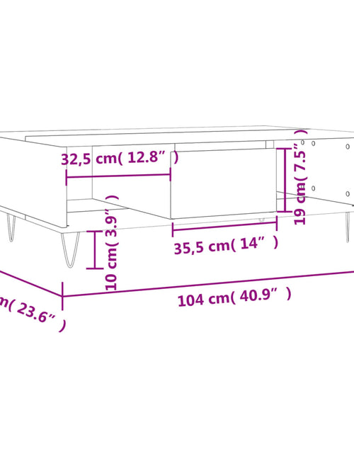 Загрузите изображение в средство просмотра галереи, Masă de cafea, alb extralucios, 104x60x35 cm, lemn compozit Lando - Lando
