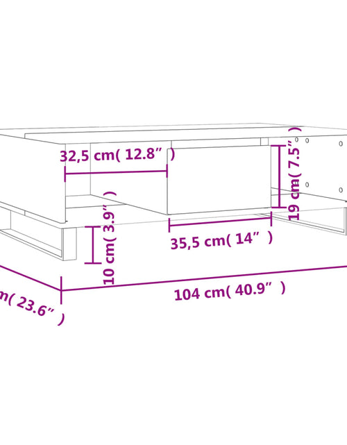 Загрузите изображение в средство просмотра галереи, Masă de cafea, gri sonoma, 104x60x35 cm, lemn compozit Lando - Lando
