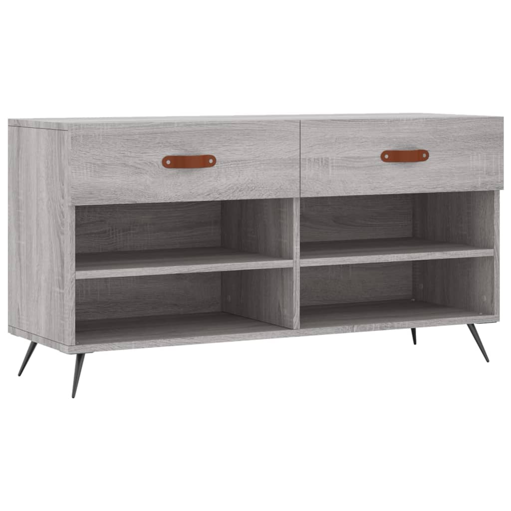 Bancă de pantofi, gri sonoma, 102x35x55 cm, lemn prelucrat - Lando