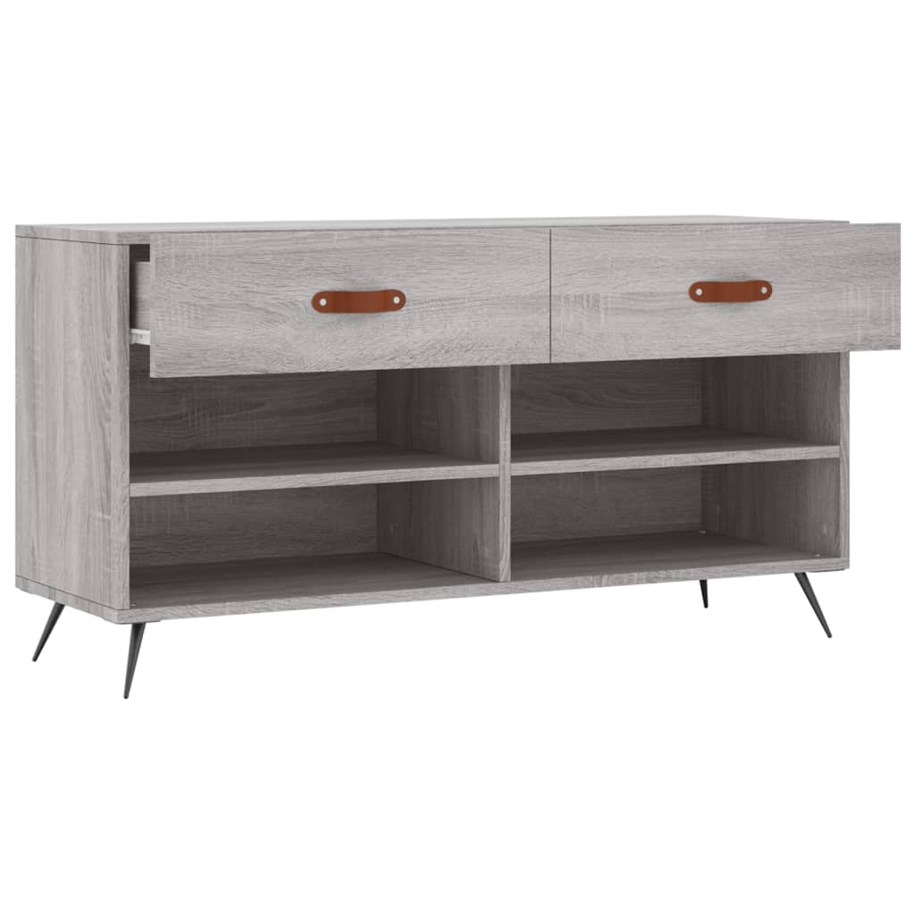 Bancă de pantofi, gri sonoma, 102x35x55 cm, lemn prelucrat - Lando