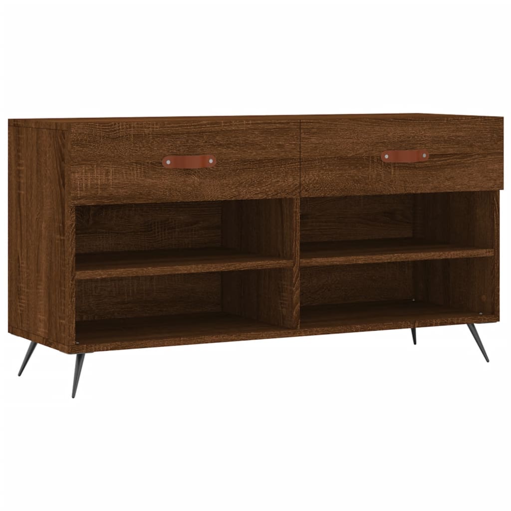 Bancă de pantofi, stejar maro, 102x35x55 cm, lemn prelucrat Lando - Lando