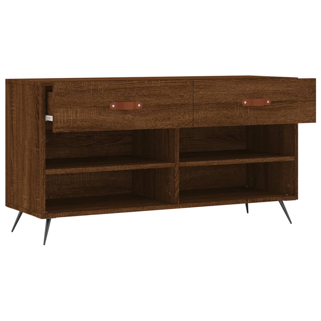 Bancă de pantofi, stejar maro, 102x35x55 cm, lemn prelucrat Lando - Lando