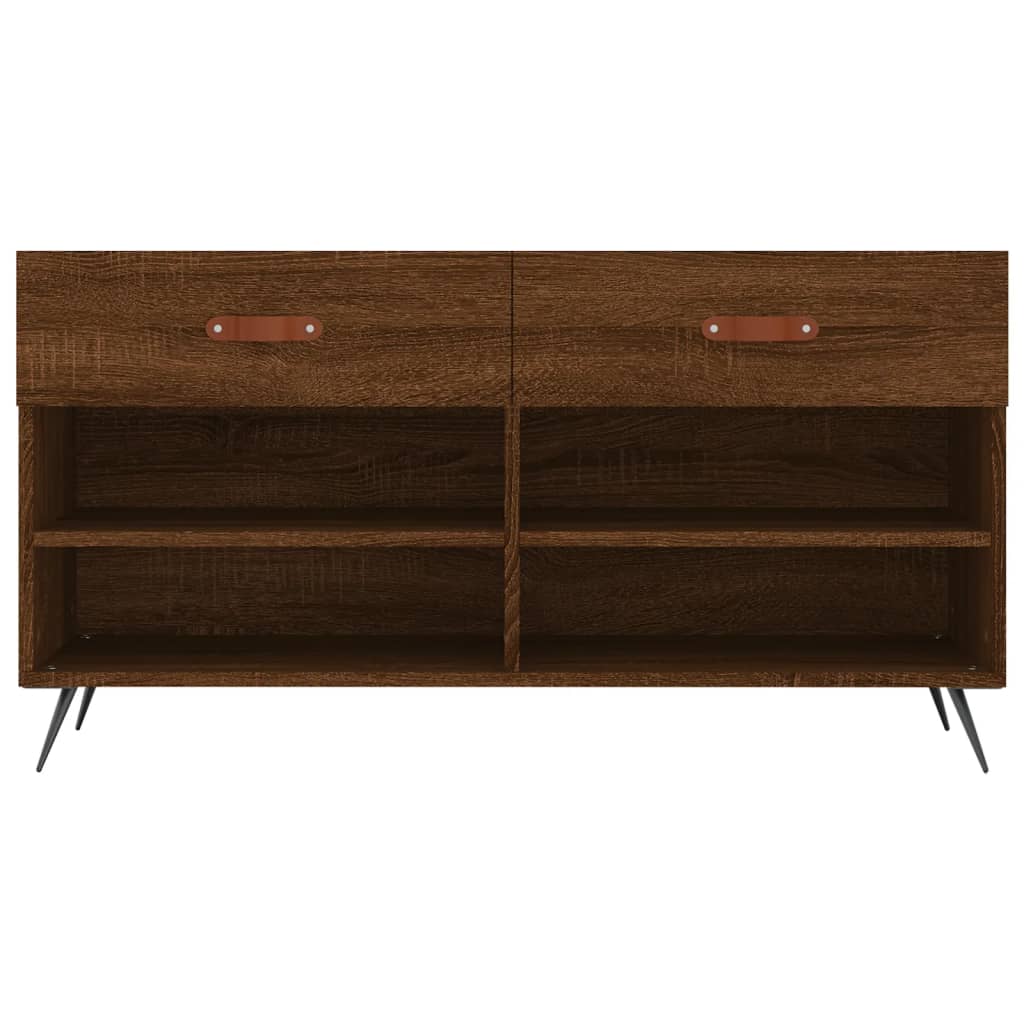 Bancă de pantofi, stejar maro, 102x35x55 cm, lemn prelucrat Lando - Lando