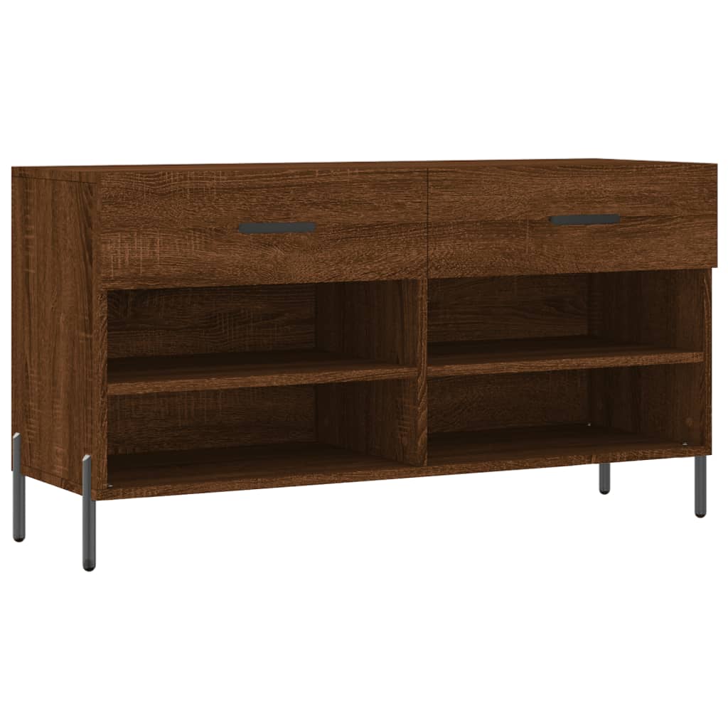Bancă de pantofi, stejar maro, 102x35x55 cm, lemn prelucrat Lando - Lando
