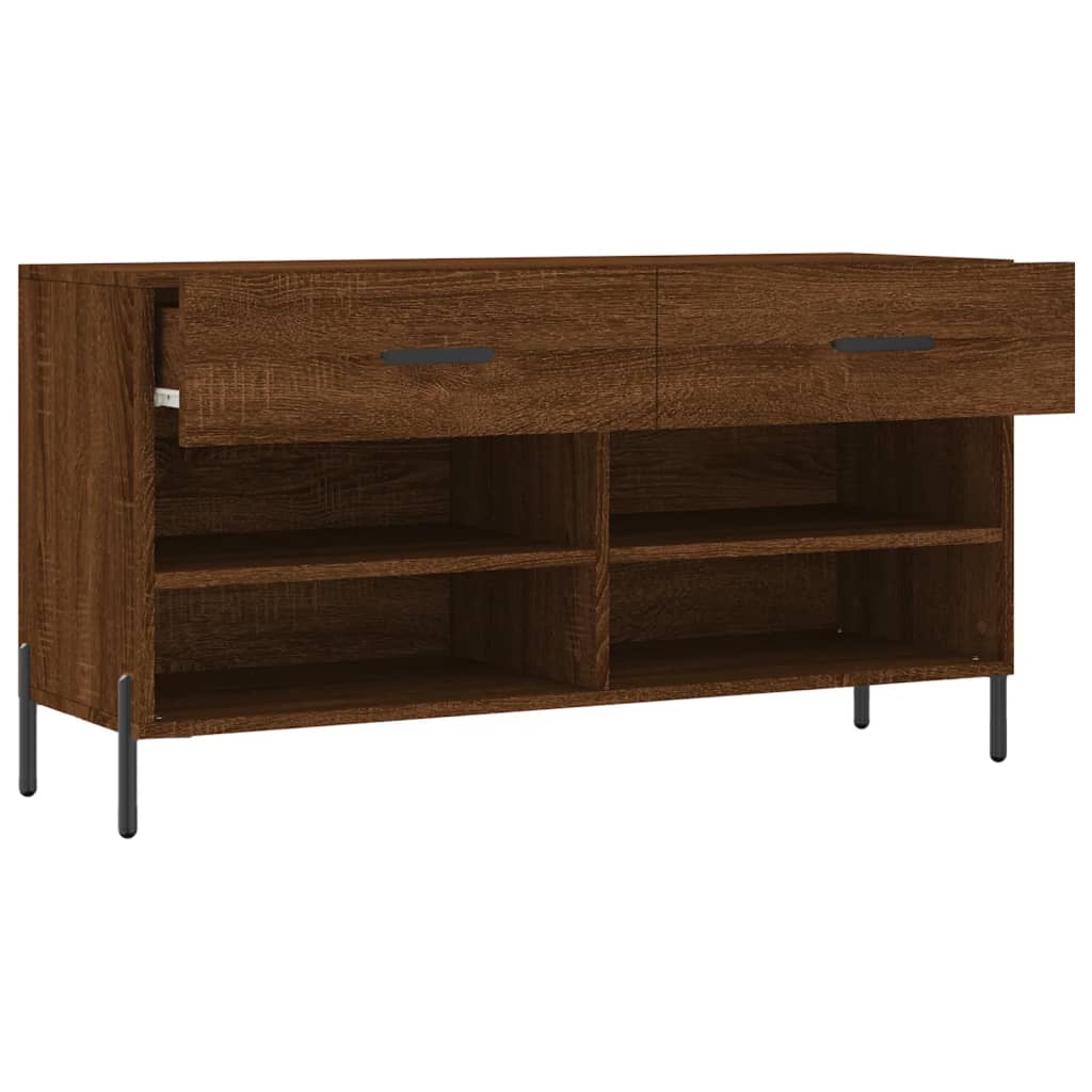 Bancă de pantofi, stejar maro, 102x35x55 cm, lemn prelucrat Lando - Lando