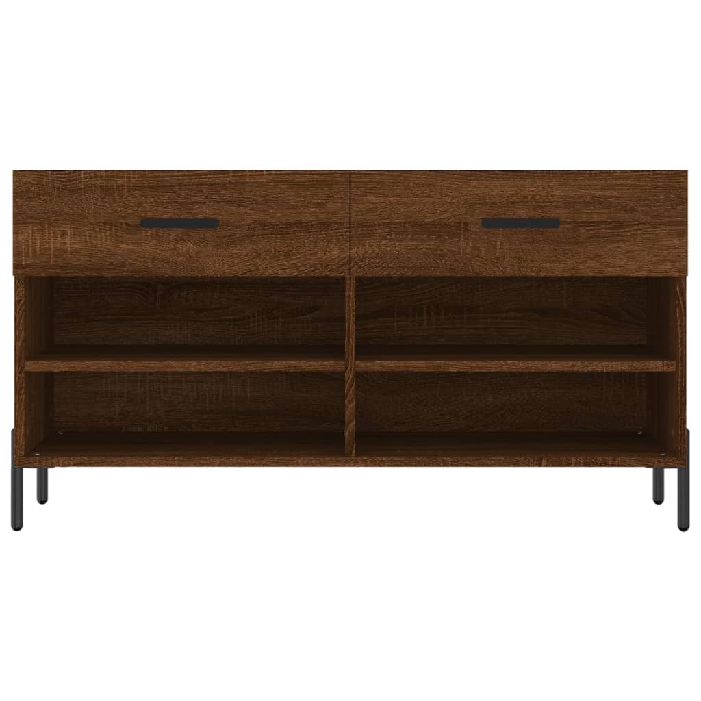 Bancă de pantofi, stejar maro, 102x35x55 cm, lemn prelucrat Lando - Lando