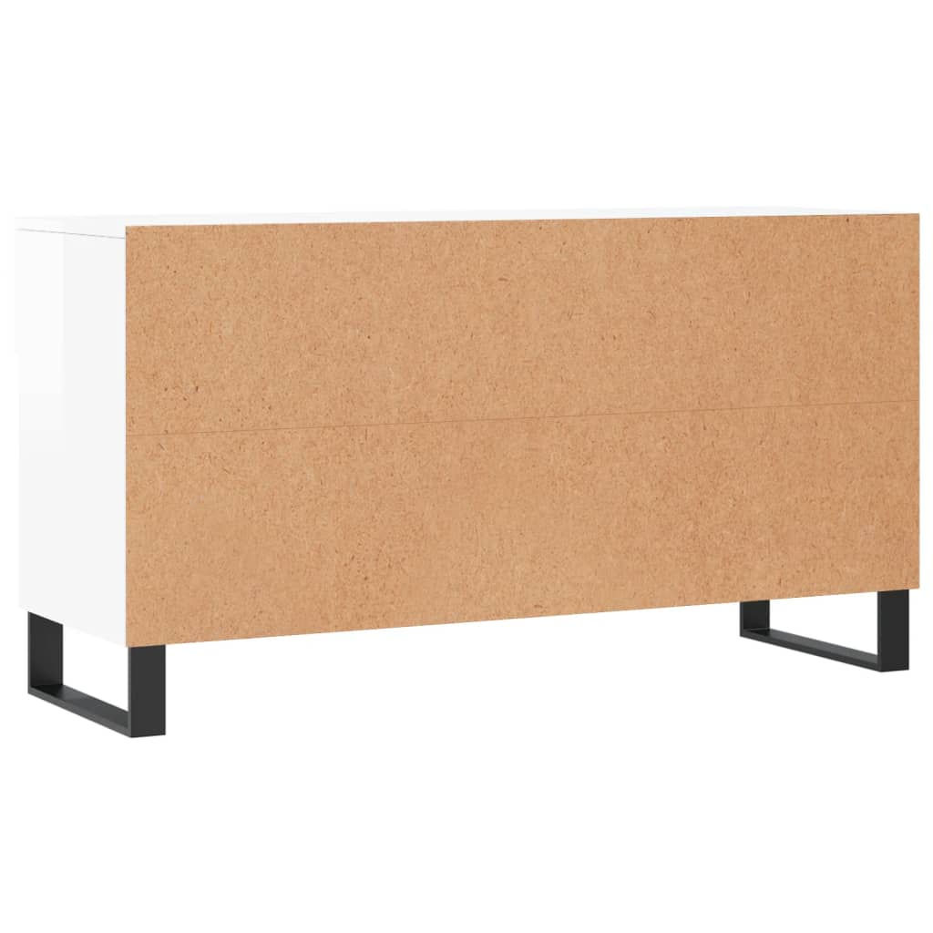 Bancheta pantofar, alb extralucios, 102x35x55 cm, lemn compozit Lando - Lando