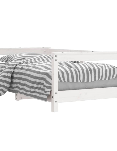 Загрузите изображение в средство просмотра галереи, Cadru de pat pentru copii, alb, 70x140 cm, lemn masiv de pin - Lando
