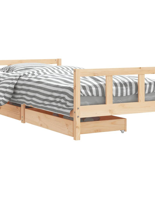 Încărcați imaginea în vizualizatorul Galerie, Cadru de pat cu sertare de copii, 90x200 cm, lemn masiv pin - Lando
